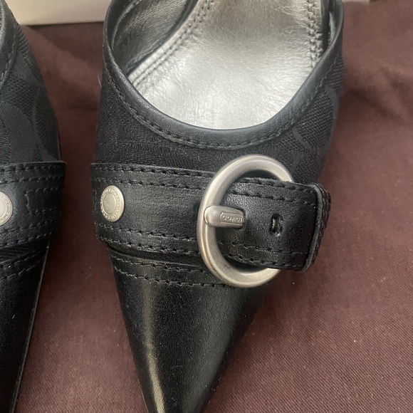Coach Alecksa Signature Black Canvas Pumps Sz 9.5 
W/Dust bag  3” heel - Picture 2 of 15